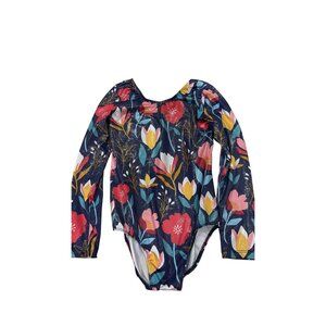 Girls Floral Long Sleeve Leotard Size 150 11/12
